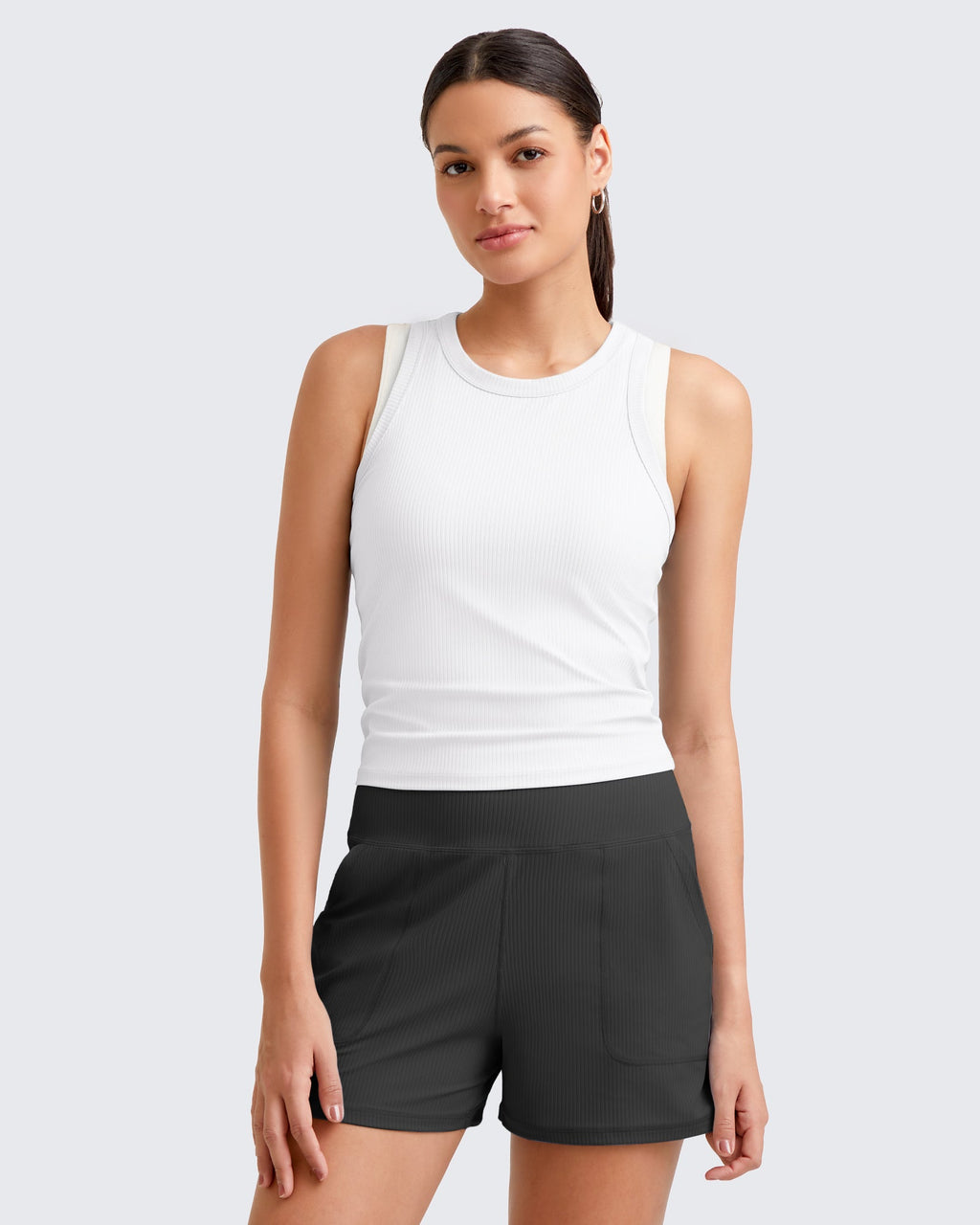 Ribbed Slim Racerback Athletic Tanks