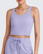 Ribbed Slim Workout Tank Crop Tops
