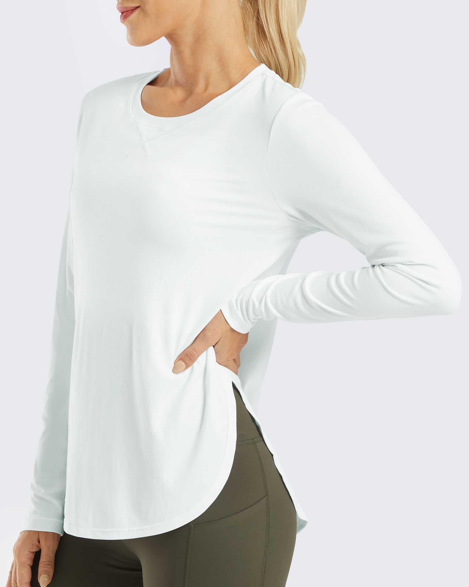 Scoop Neck UV Sun Workout Long Sleeve
