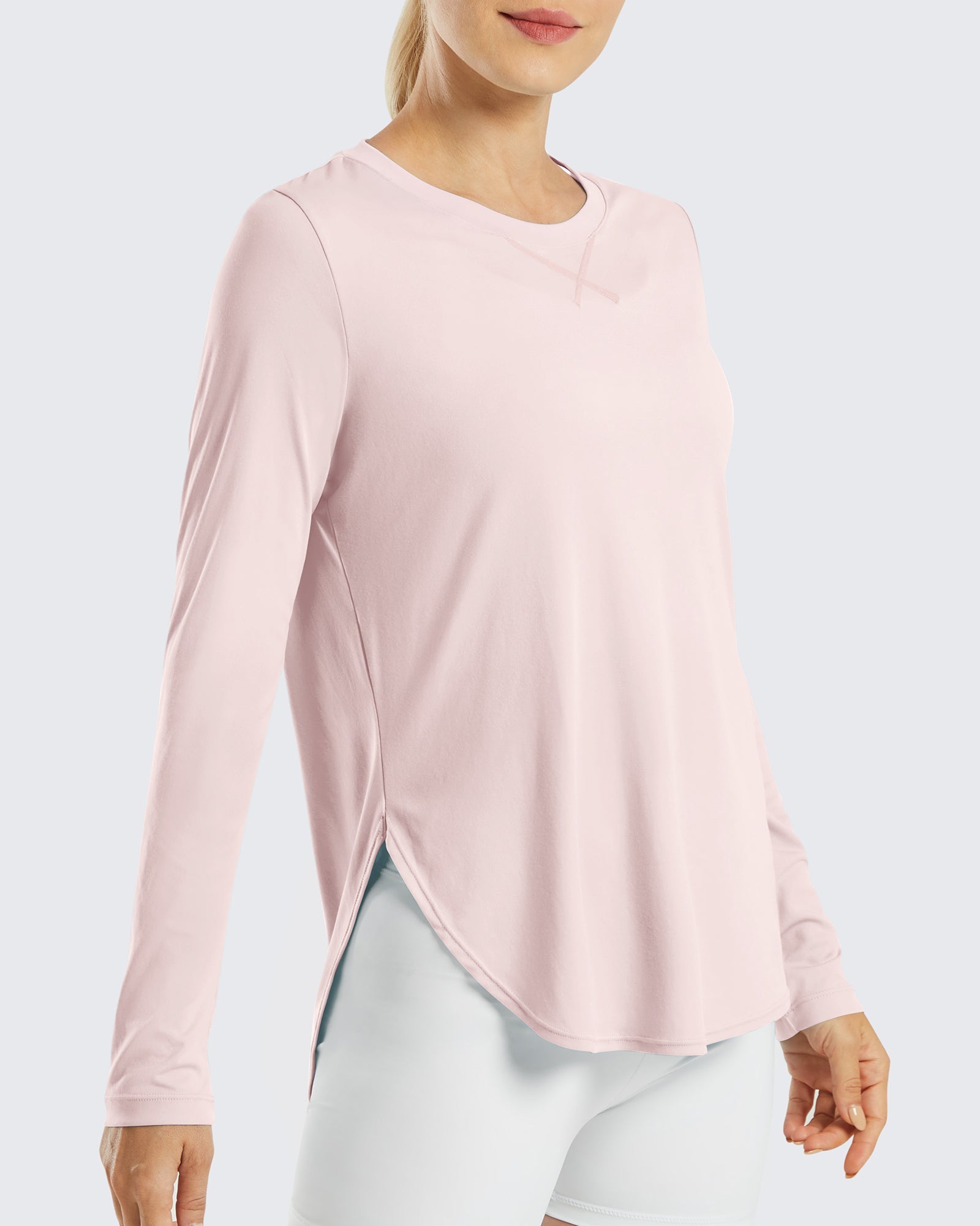 Scoop Neck UV Sun Workout Long Sleeve Tops-Flash Sale
