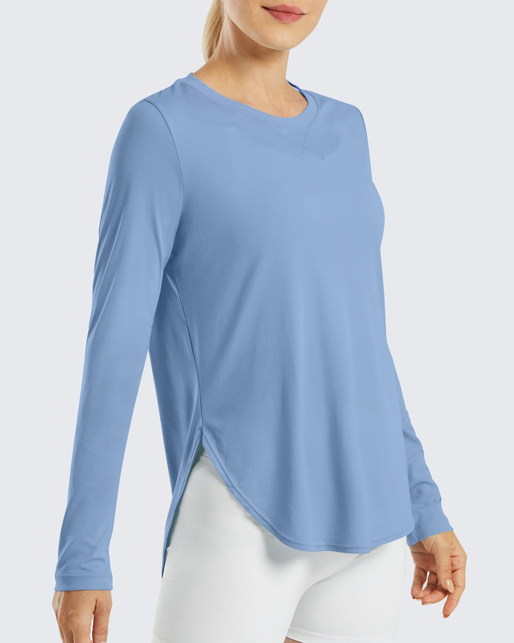 Scoop Neck UV Sun Workout Long Sleeve Tops