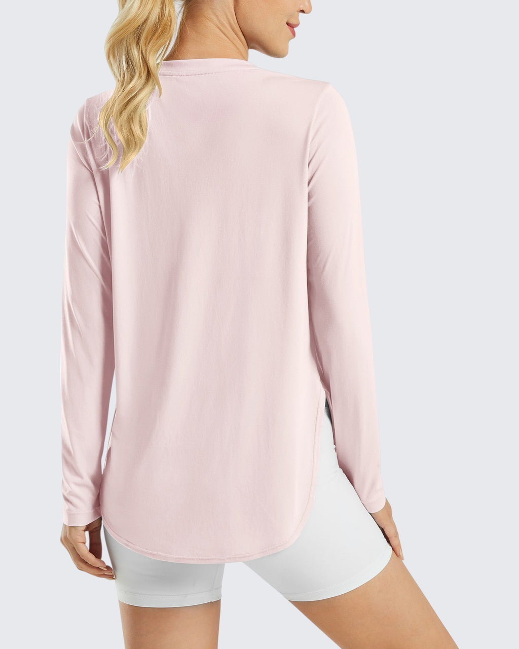 Scoop Neck UV Sun Workout Long Sleeve Tops-Flash Sale