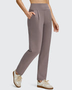 ShiftReady Front Pleated Ankle Tapered High Waist Trousers