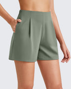 ShiftReady High-Rise Pleated Work Shorts 5''