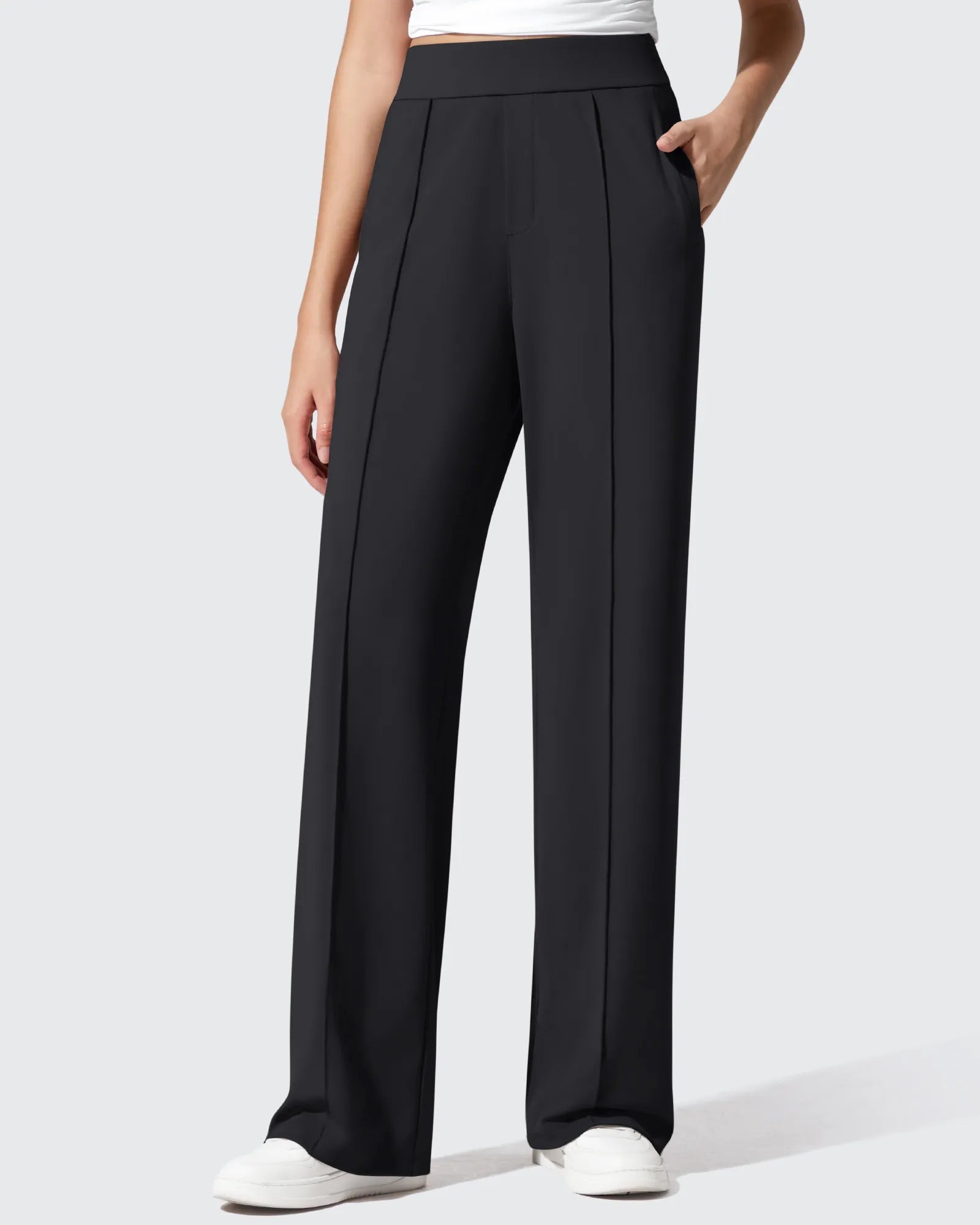ShiftReady Pockets Elastic Band Wide Leg Work Pants