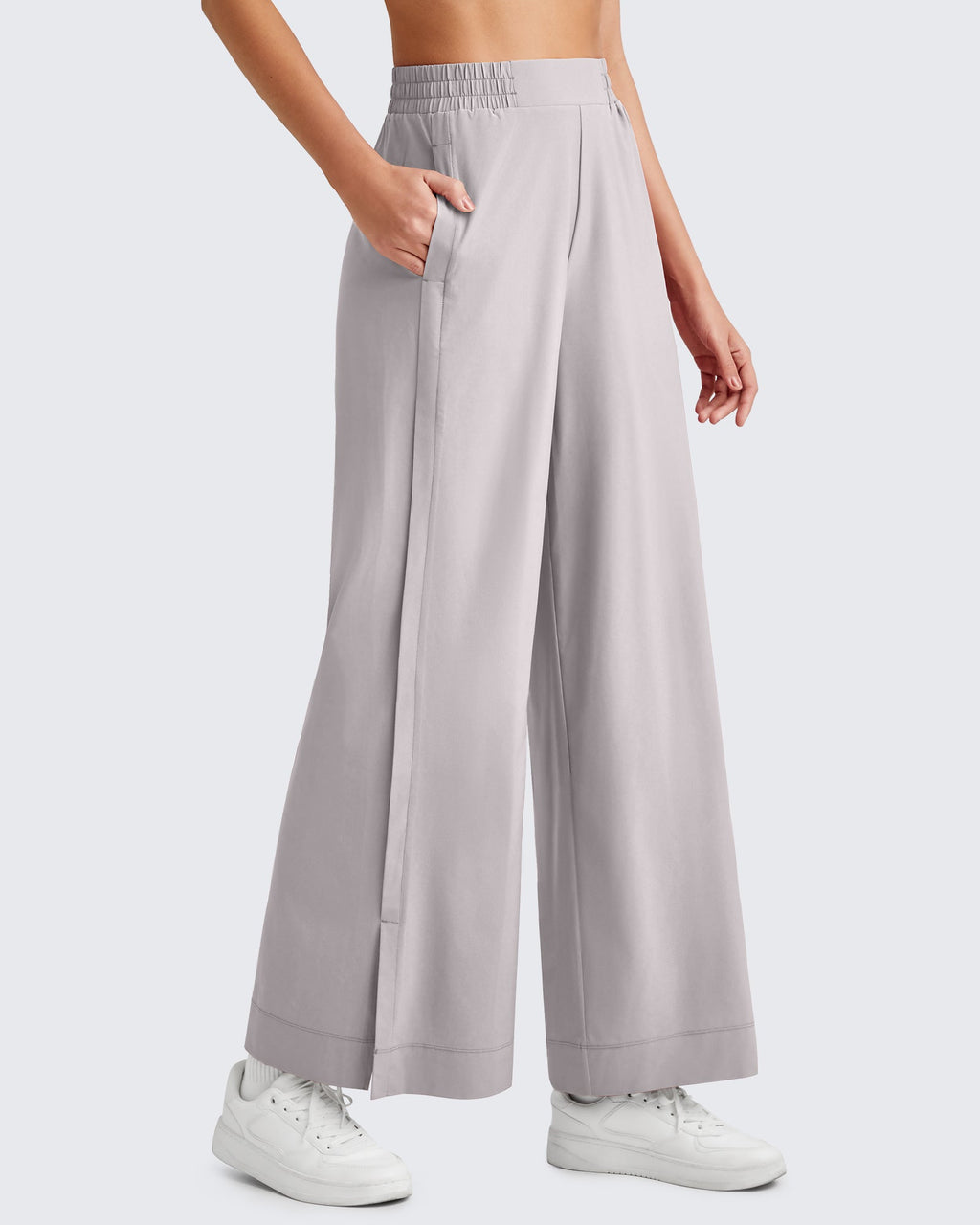 ShiftReady Side Slit High-Rise Wide Leg Ankle Pants