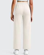 Smoofit Elastic Waist Wide Leg Ankle Sweatpants