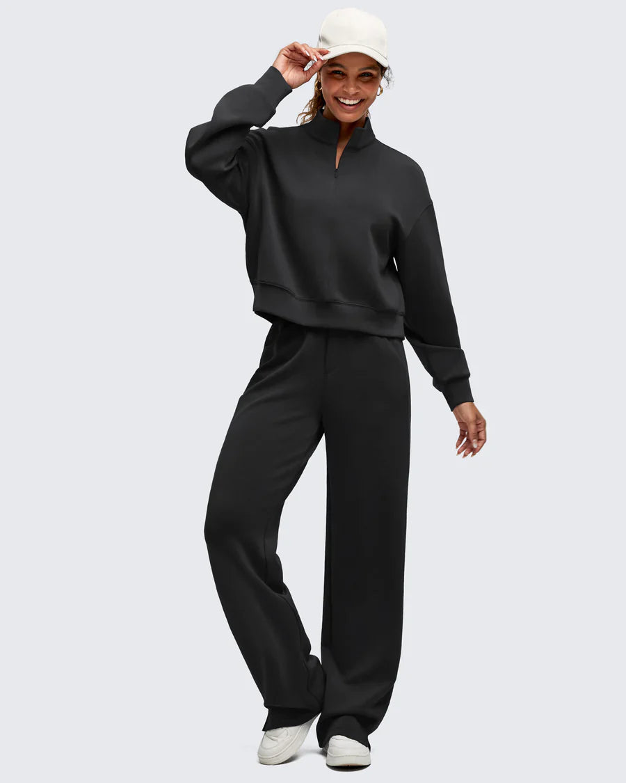 Smoofit Elastic-Waist Wide Leg Sweatpants Regular