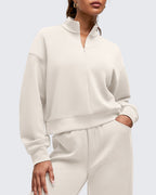 Smoofit Half-Zip Mock Neck Long Sleeve Sweatshirts
