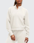 Smoofit Half-Zip Pullover Mock Neck Pockets Sweatshirts