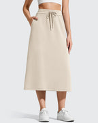 Smoofit Midi Drawstring A-line Maxi Long Skirt