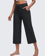 Wide Leg High-Waisted Capri Work Pants 21