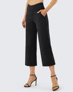 Wide Leg High-Waisted Capri Work Pants 21