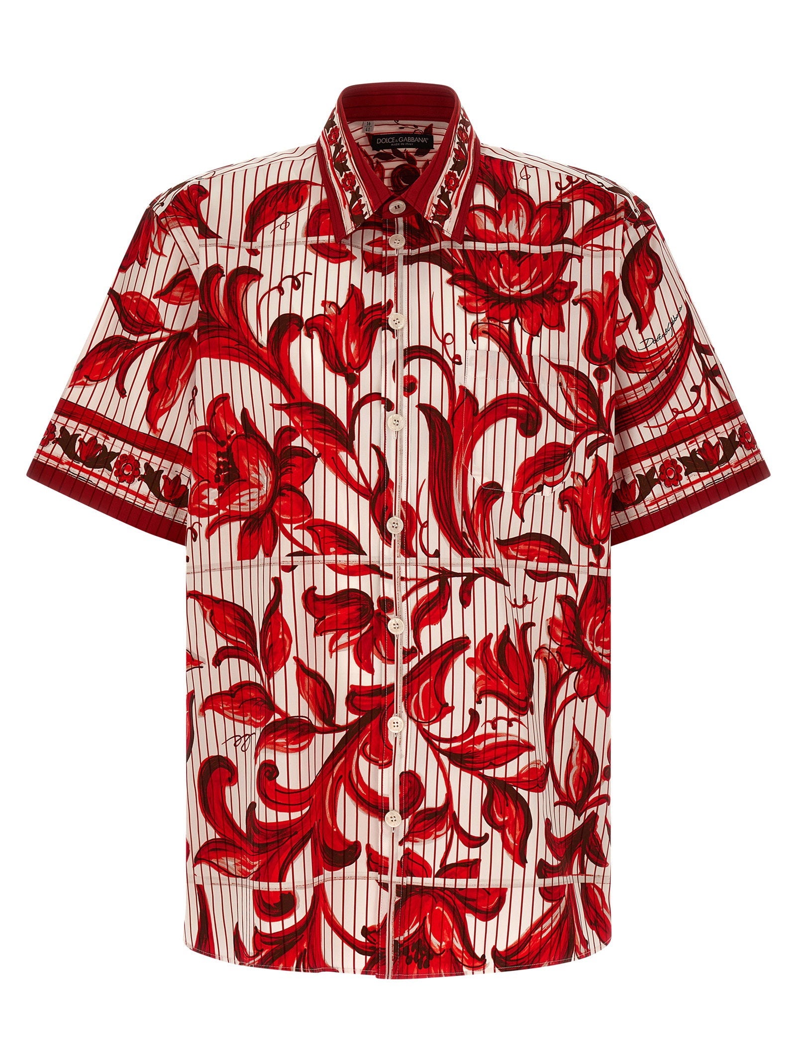Dolce & Gabbana Maiolica Shirt — Red
