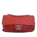 Medium Bicolor Lambskin and Calfskin CC Chain Flap