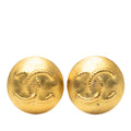 CC Gold Plated Button Clip On Earrings