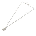 Silver Plated CC Rhinestone Pendant Necklace