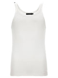 Top de tirantes acanalado de algodón Dolce & Gabbana — Blanco