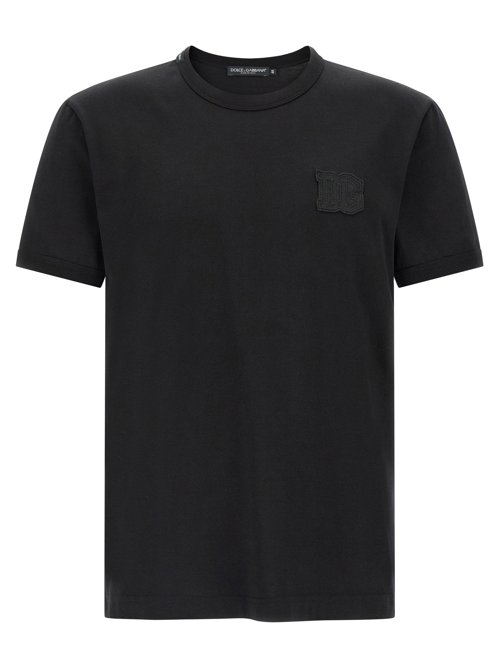 Dolce & Gabbana Logo-Patch Crew Neck T-Shirt — Black