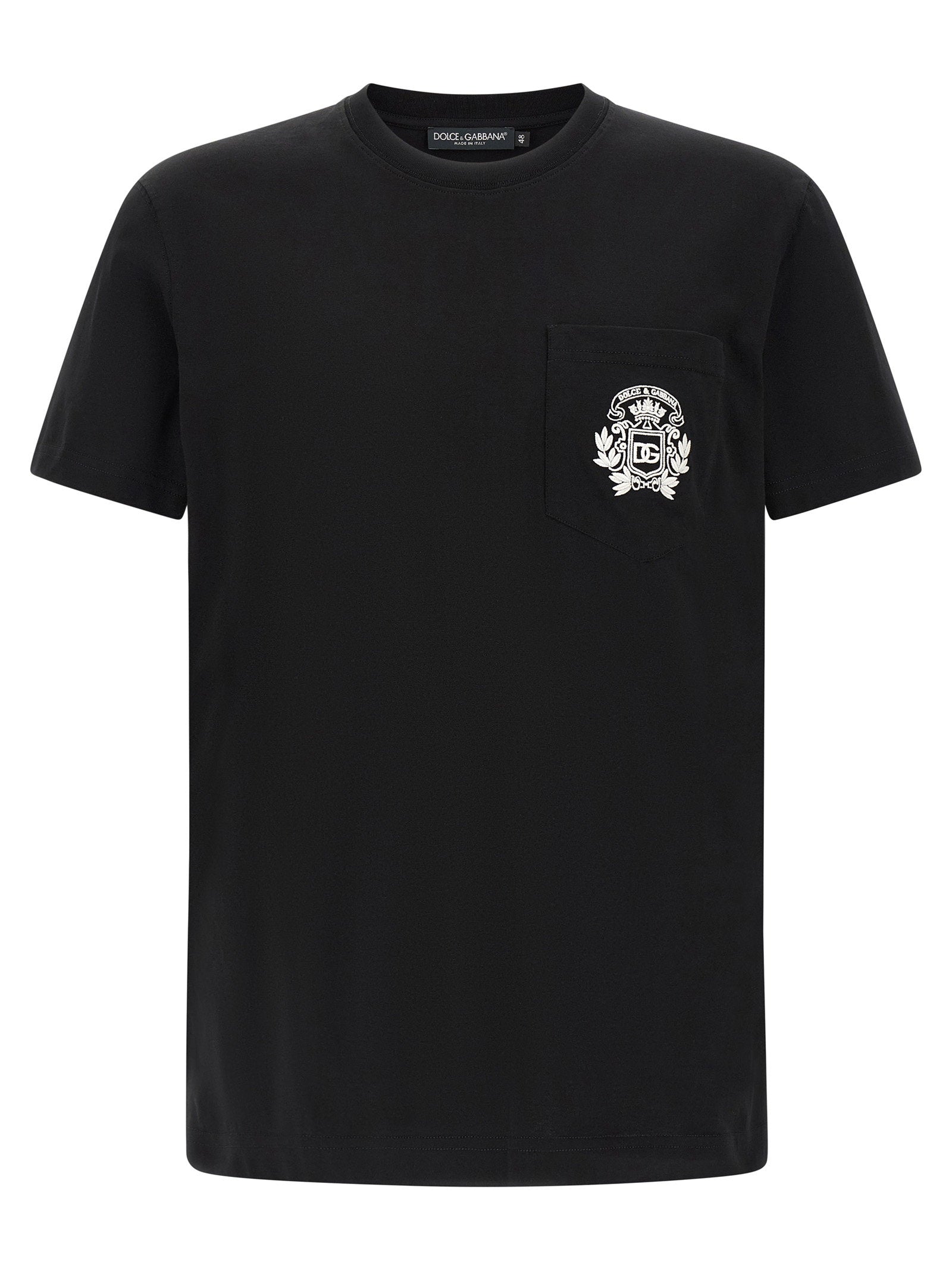 Dolce & Gabbana Logo-Embroidered T-shirt — Black