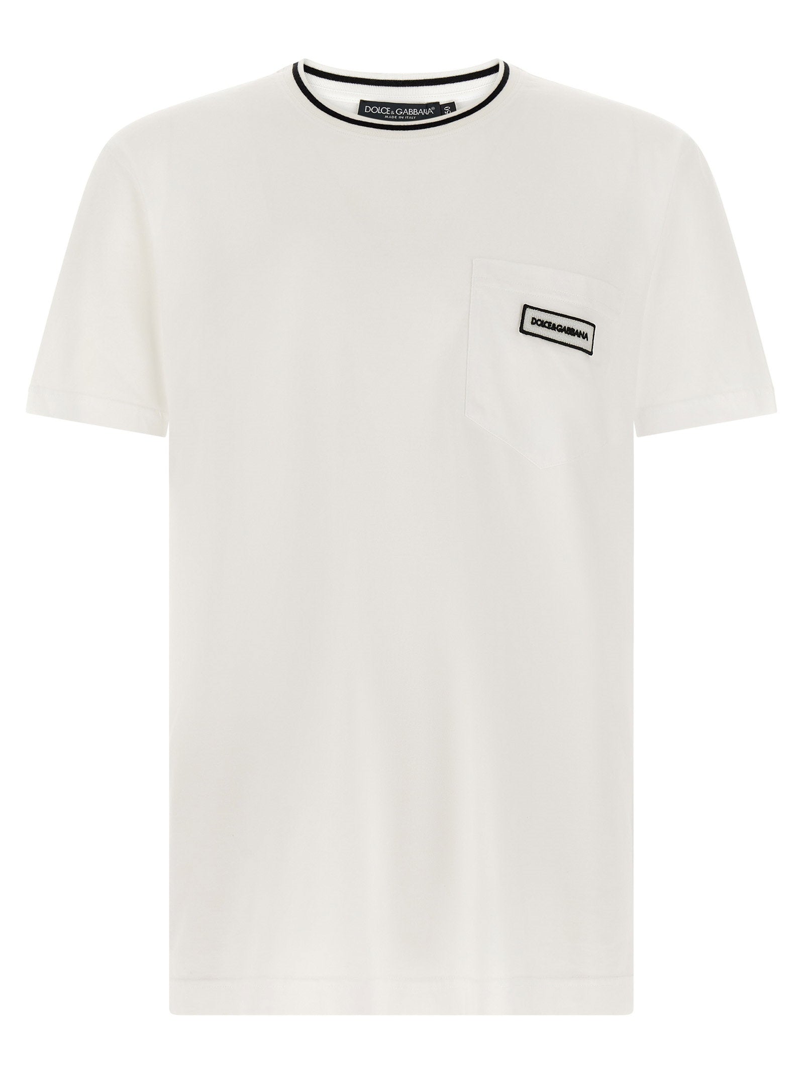 Dolce & Gabbana Logo-Patch Cotton Jersey T-shirt — White