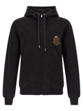 Dolce & Gabbana Embroidered Crest Hoodie — Black