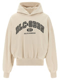 Dolce & Gabbana Logo-Print Fleece Hoodie — Cream