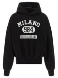 Dolce & Gabbana Flocked Print Hoodie — Black
