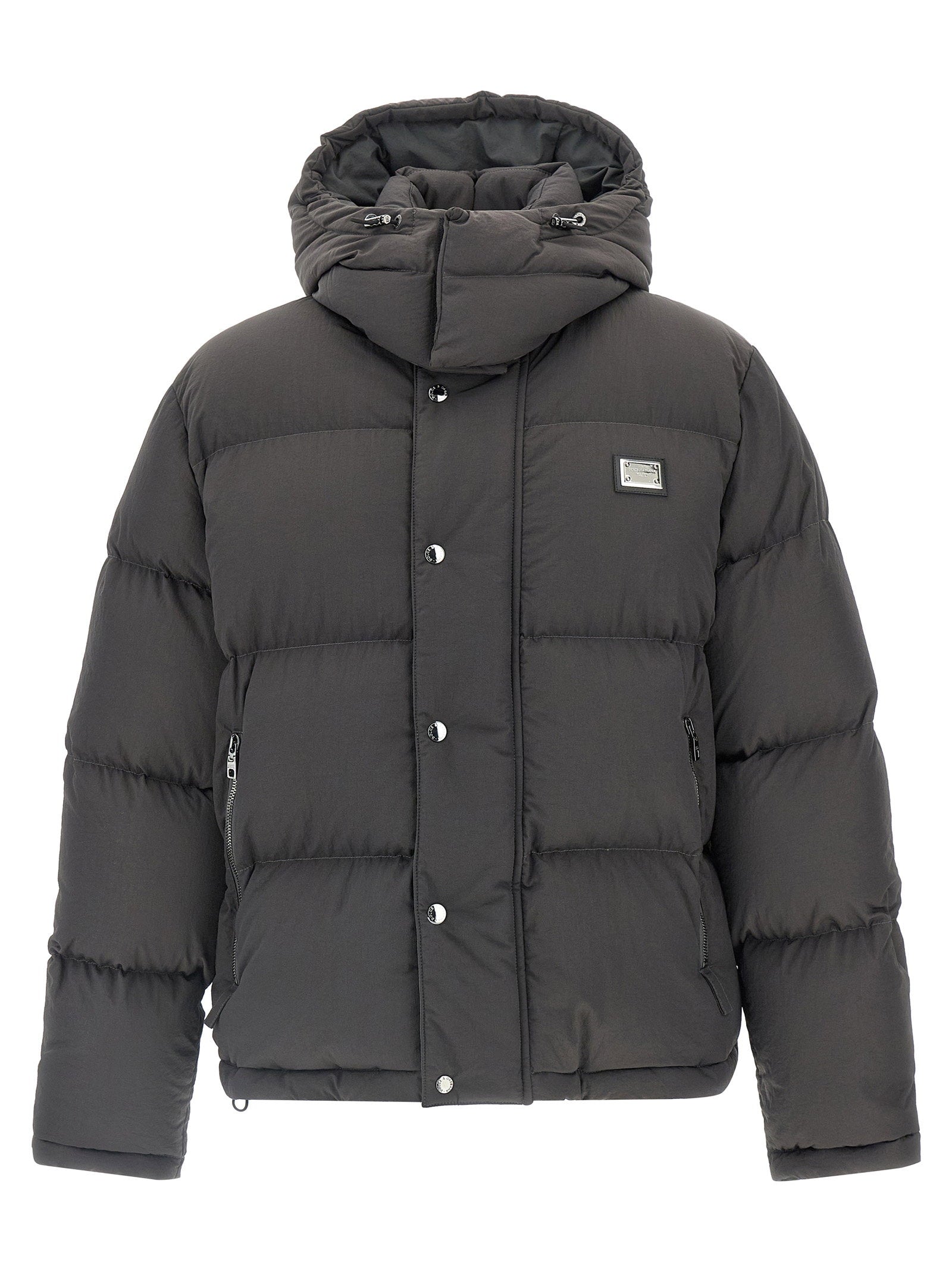 Dolce & Gabbana Logo Patch Down Jacket — Black