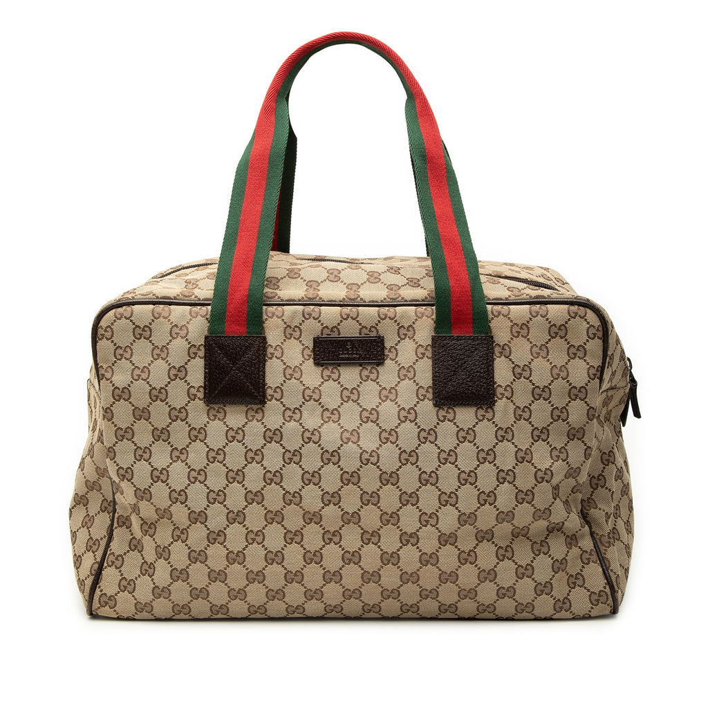 GG Canvas Web Duffle Bag