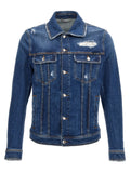 Dolce & Gabbana Distressed Stretch Denim Denim Jacket — Blue