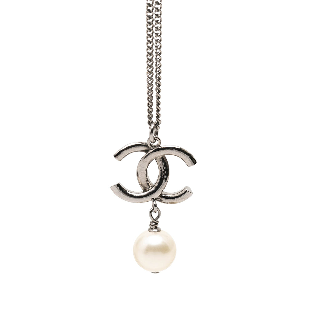 CC Brass Faux Pearl Pendant Necklace