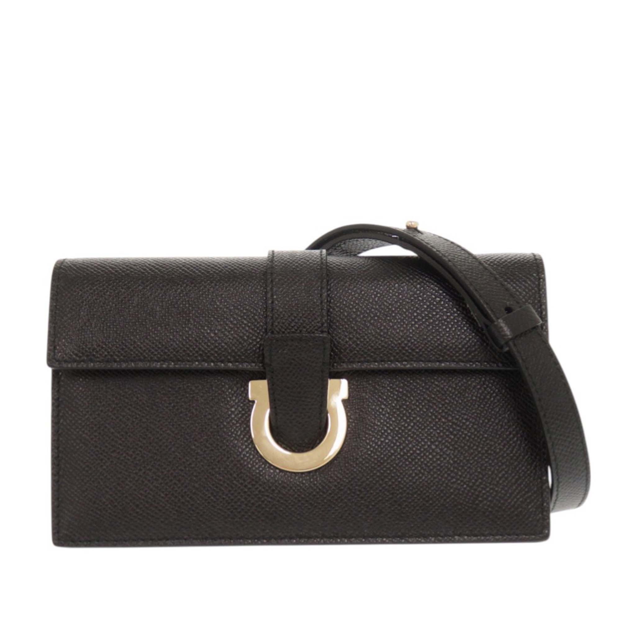 Grained Calfskin Gancini Crossbody