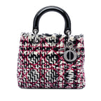 Medium Tweed Cannage Fringe Lady Dior