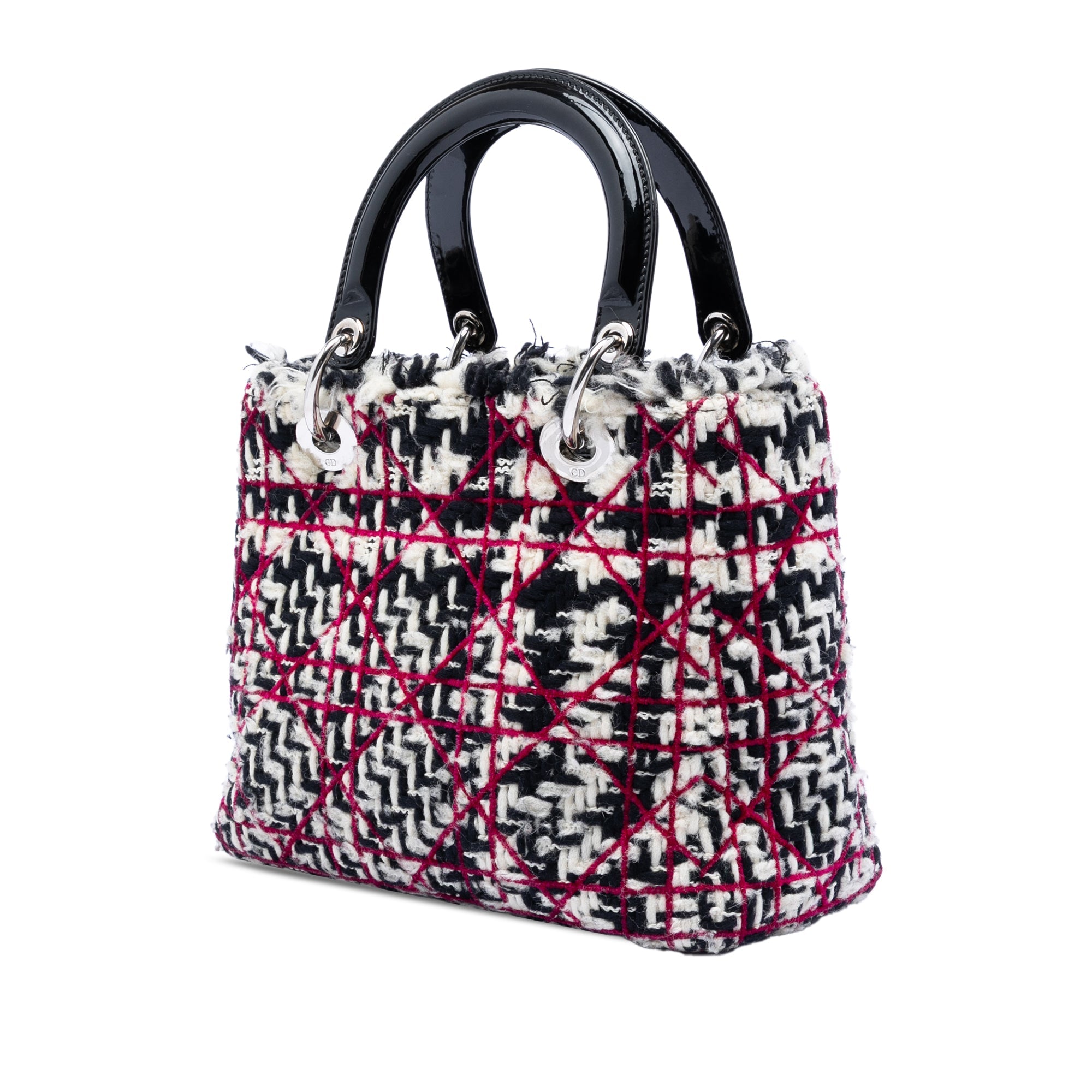 Medium Tweed Cannage Fringe Lady Dior