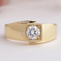 Round Cut Lab Grown Diamond  Solitaire  Wedding Men's Ring