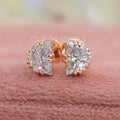 Rose Gold Cadillac Cut Stud Earrings