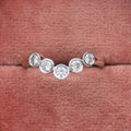 Bezel Set Round Cut Lab Diamond Curved Ring