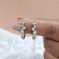 Round Lab Diamond Bezel Set Hoop Earrings