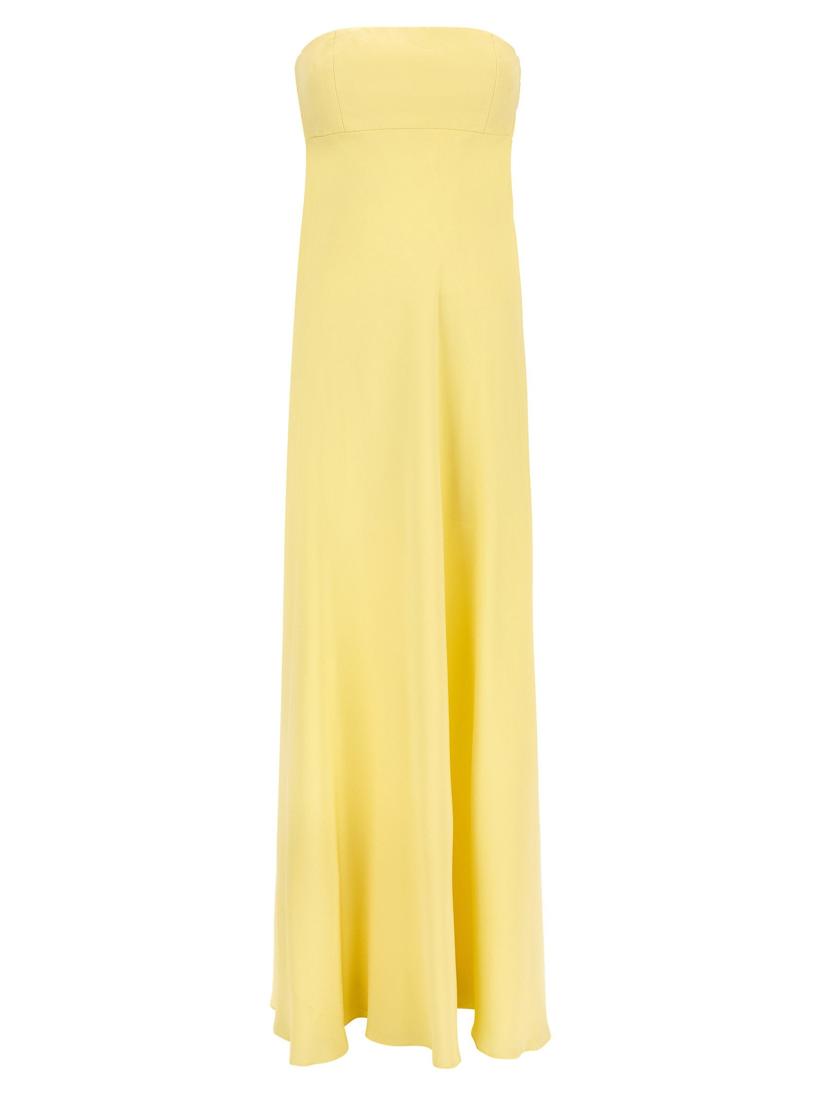 Giovanni Bedin Silk Chiffon Off-the-Shoulder Dress — Yellow