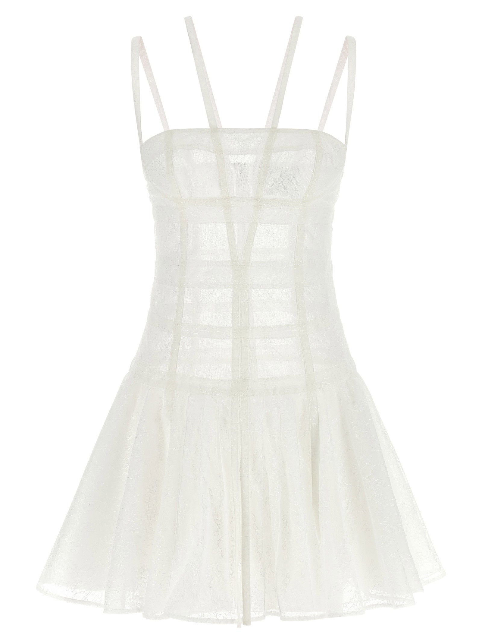 Giovanni Bedin Chantilly Lace Bustier Dress — white