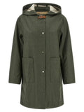 Herno Technical Linen Blend Raincoat — Olive Green