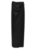 Tom Ford Silk Satin Wrap Wrap Skirt — Black