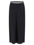 Tom Ford Silk Midi Skirt — Black
