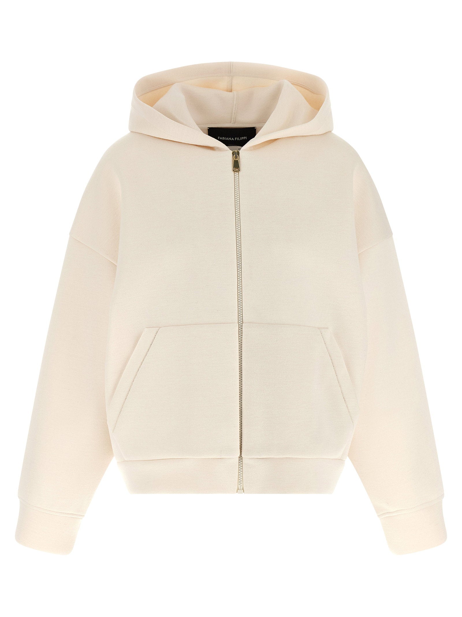 Fabiana Filippi Cashmere Scuba Hoodie — Cream