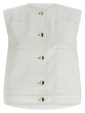 Fabiana Filippi Denim and Knit Vest — White
