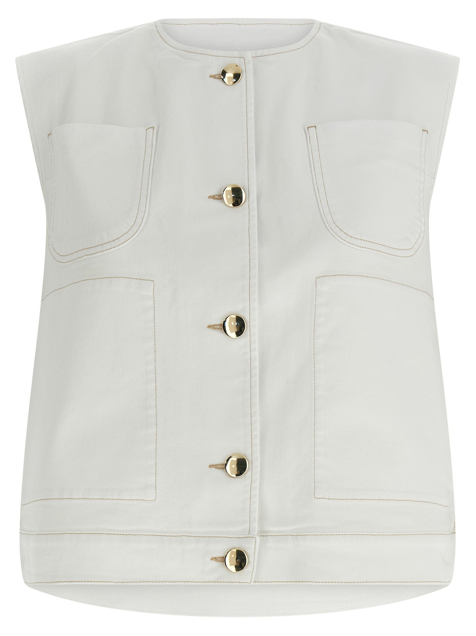Fabiana Filippi Denim and Knit Vest — White
