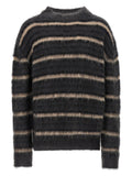 Marni Brushed Mohair Striped Sweater — Black