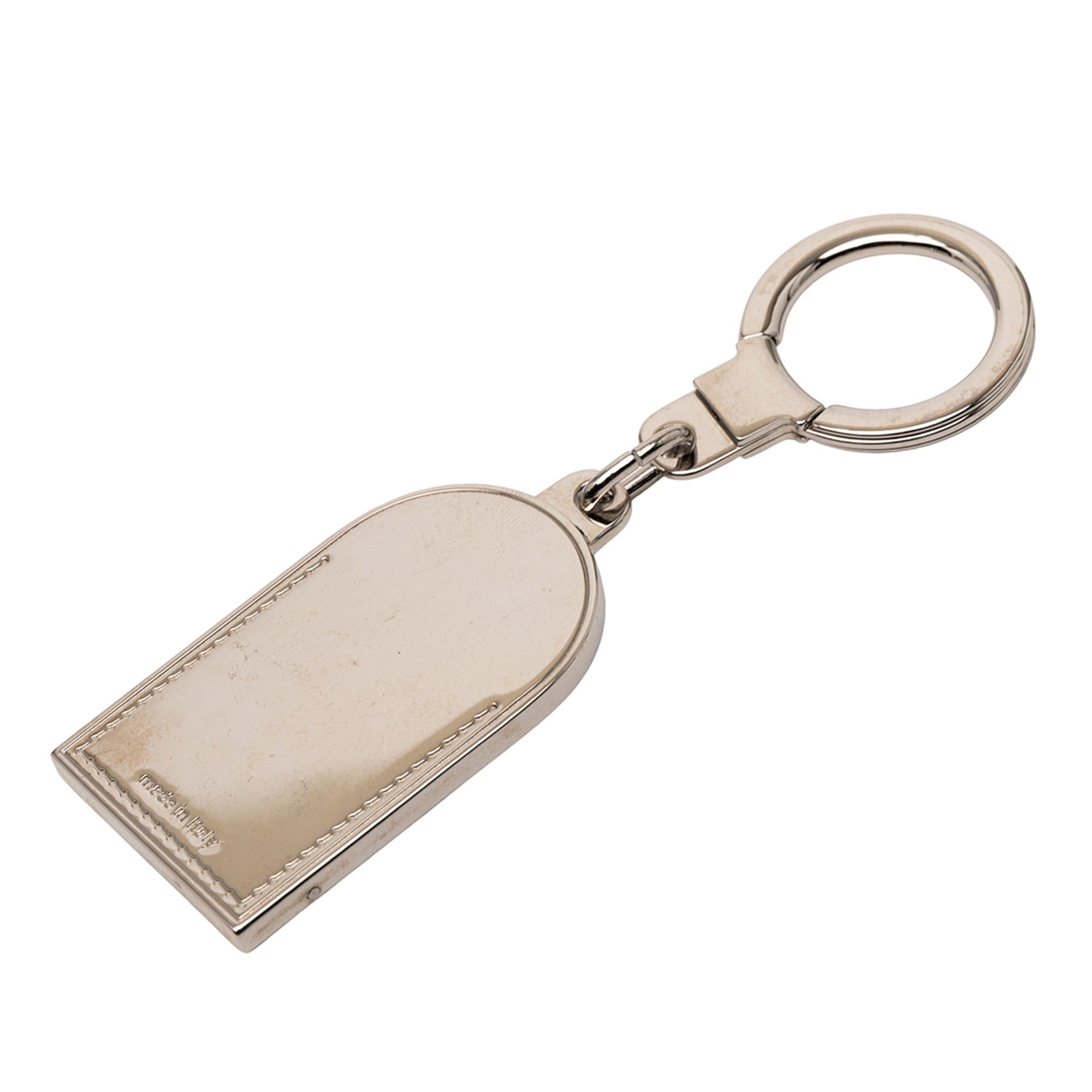 Silver Metal Luggage Tag Key Holder