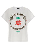 Balmain Club 45 Logo Print T-shirt — White